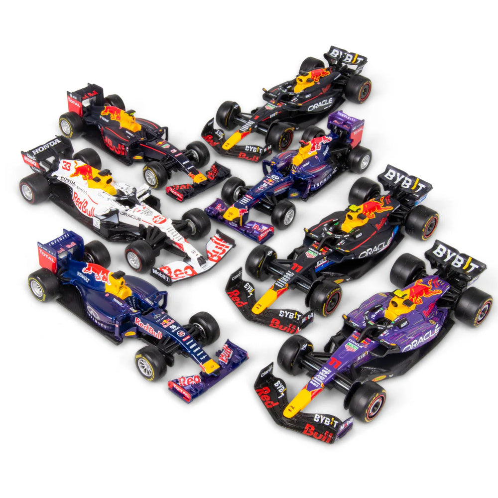 Bburago F1 Red Bull 7 Car Deluxe Gift Set with Display Stand 1:43