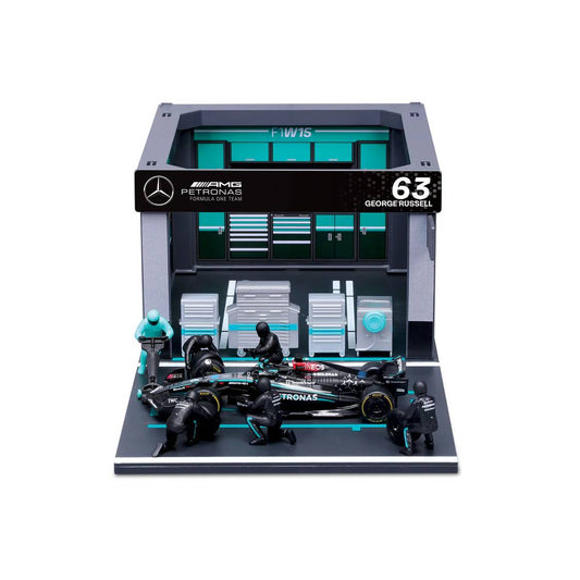 Bburago 1:43 F1 Mercedes Amg W15 2024 Pit Pass Diorama Russell