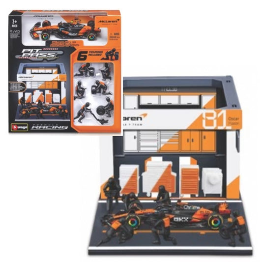 Bburago F1 McLaren MCL39 2025 Pit Pass Diorama Oscar Piastri 1:43 B18-3845P