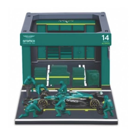 Bburago F1 Aston Martin AMR25 2025 Alonso Pit Pass Diorama 1:43 B18-38460A