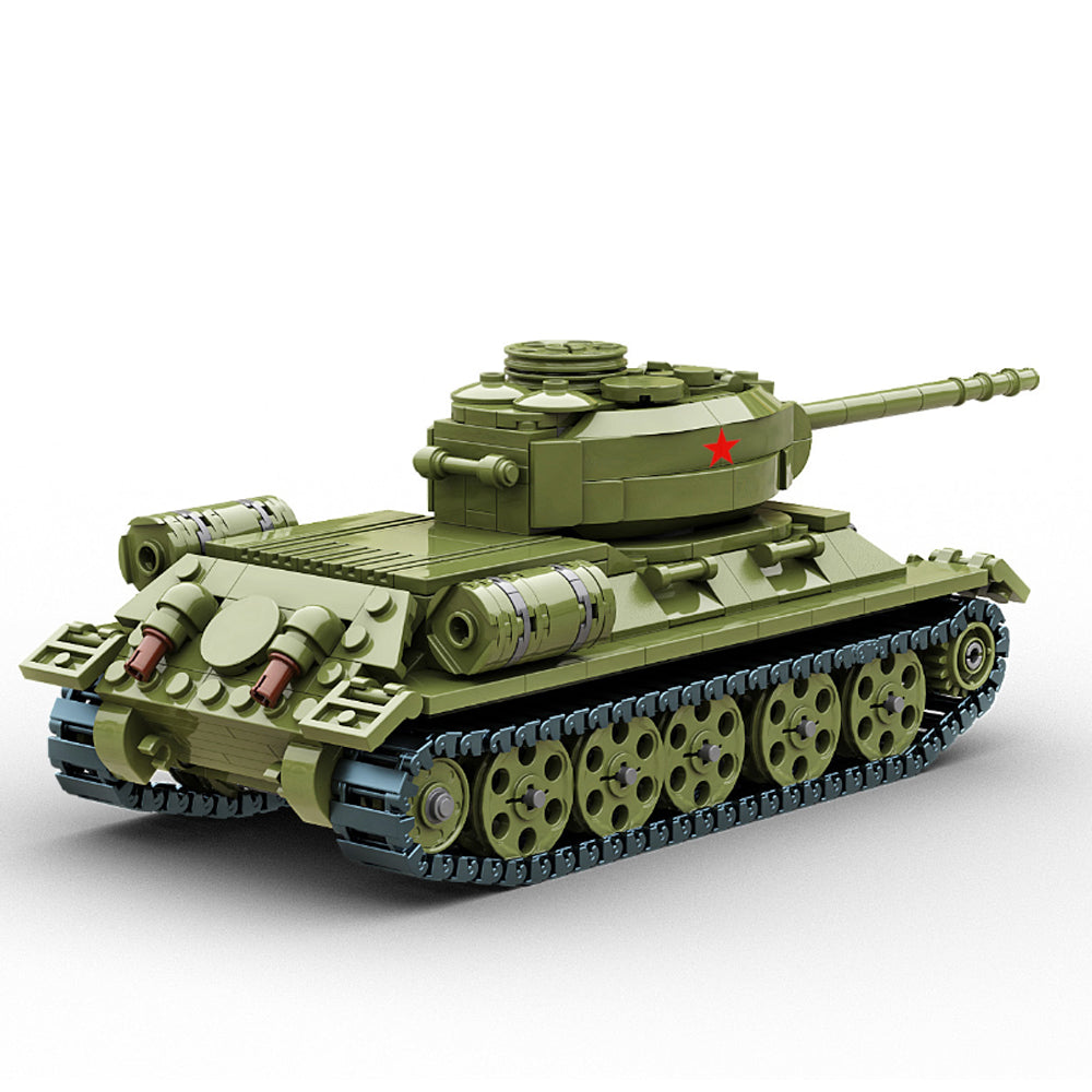 Build Army Soviet T-34/85 1:33 Tank Brick Model 735pcs B3485