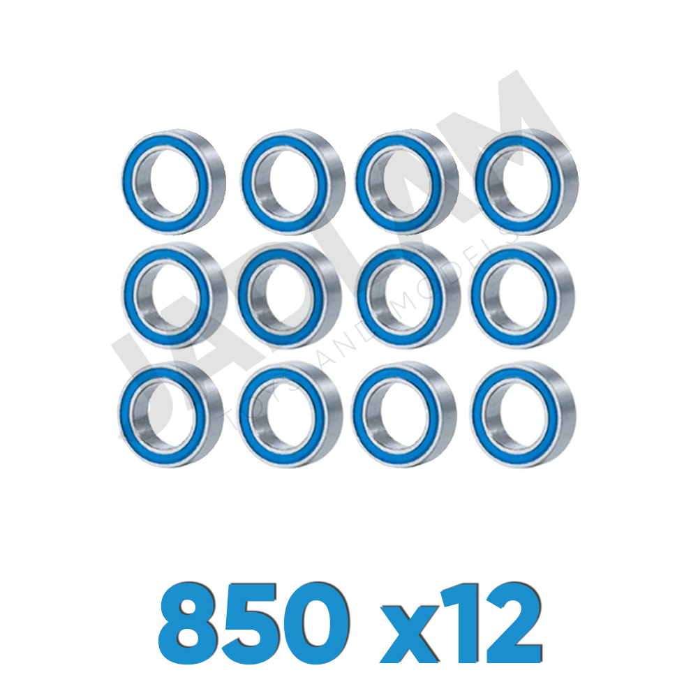 850 x12 Ballrace Bearings for Tamiya RC Cars (Rubber-Shielded)