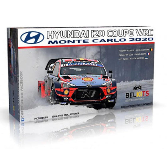 Belkits 21 Hyundai i20 Coupe WRC 2020 Monte Carlo Loeb 1:24 Model Kit BEL021