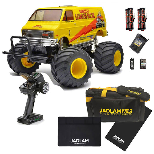 TAMIYA RC 58347 Lunch Box 2005 Monster Truck 1:12 PRO Wheel Radio Bundle