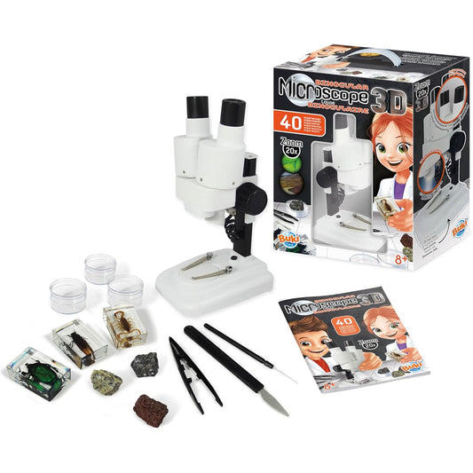 Buki Science: Binocular Microscope - 20x Zoom STEM Toy Age 8+