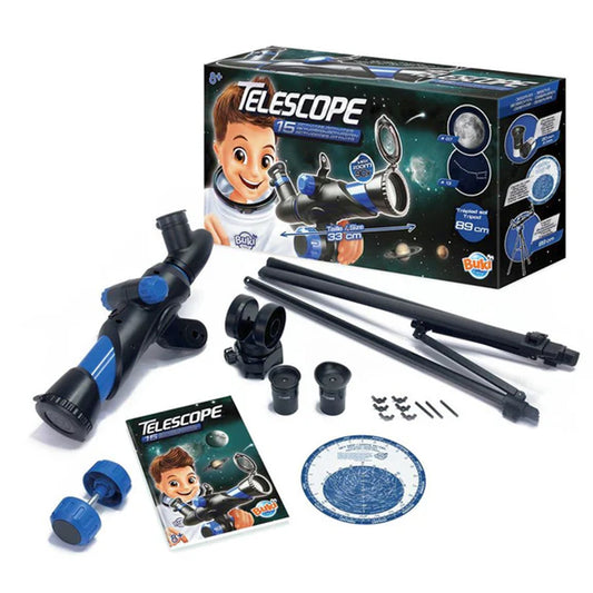 Buki Science: Telescope w/Optical Glass 15 Activity STEM Toy Set Age 8+