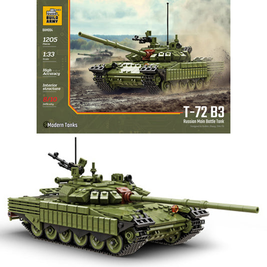 Build Army BM004 T-72 B3 Main Battle Tank 1:33 Brick Model 1205pcs