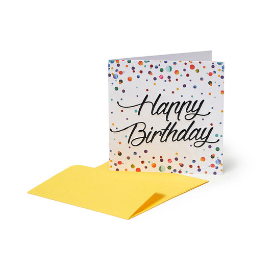 Legami Small Greeting Card - Happy Birthday - Watercolour Dots