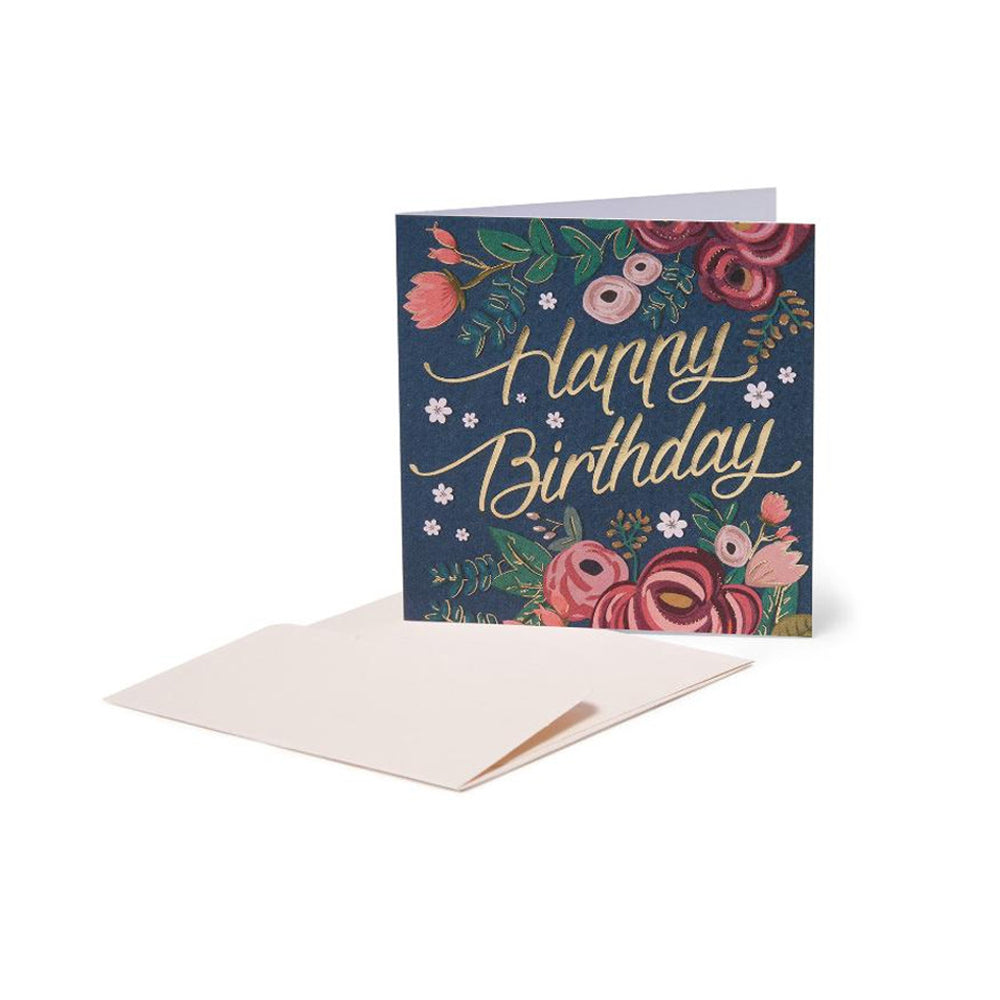 Legami Small Greeting Card - Happy Birthday - Vintage Flowers