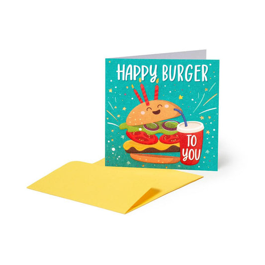 Legami Small Greeting Card - Happy Birthday To You - Burger