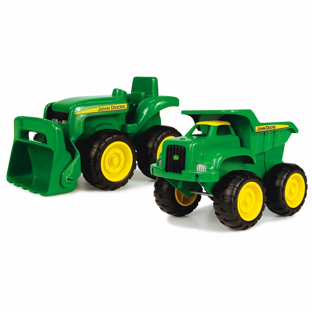 Britains 35874 Mini Sandbox Tractor & Dump Truck Set John Deere Toy Age 18mnths+