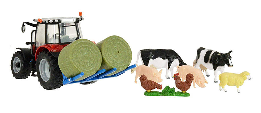 Britains Massey Ferguson Tractor Playset 1:32 Farm Vehicle 43205