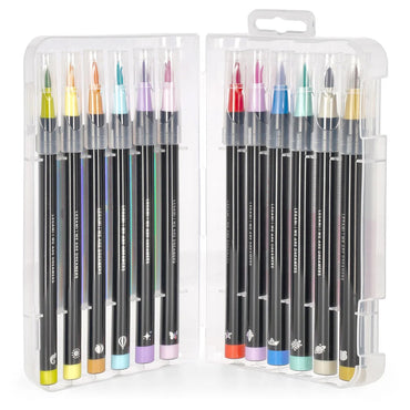 Legami Brush Markers - Pastel Colours - Set of 12 Pens in Case
