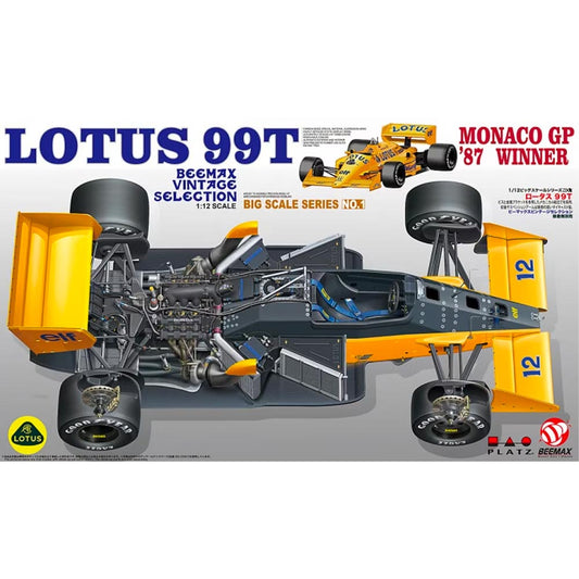 Beemax 12001 1987 Monaco GP Lotus 99T No.12 Ayrton Senna 1:12 Model Car Kit