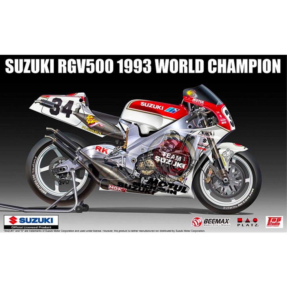 Beemax 13001 Suzuki RGV 500 1993 World Champion Moto 500 1:12 Model Kit