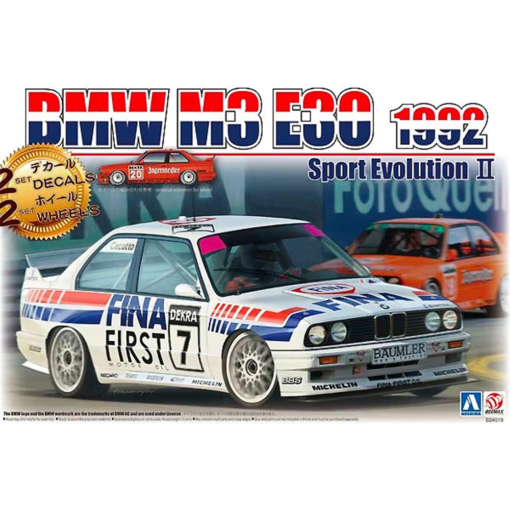 Beemax 24019 BMW M3 E-30 Fina & Jagermeister 2in1 1992 DTM 24H 1:24 Model Kit