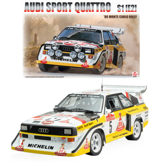 Beemax Audi Sport Quattro S1 Monte Carlo Rally 1986 1:24 Plastic Model Kit 24035