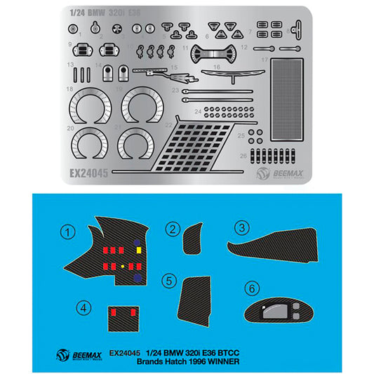 Beemax 24045E BMW 320 Fina BTCC '96 Winner 1:24 Etch Detail Set