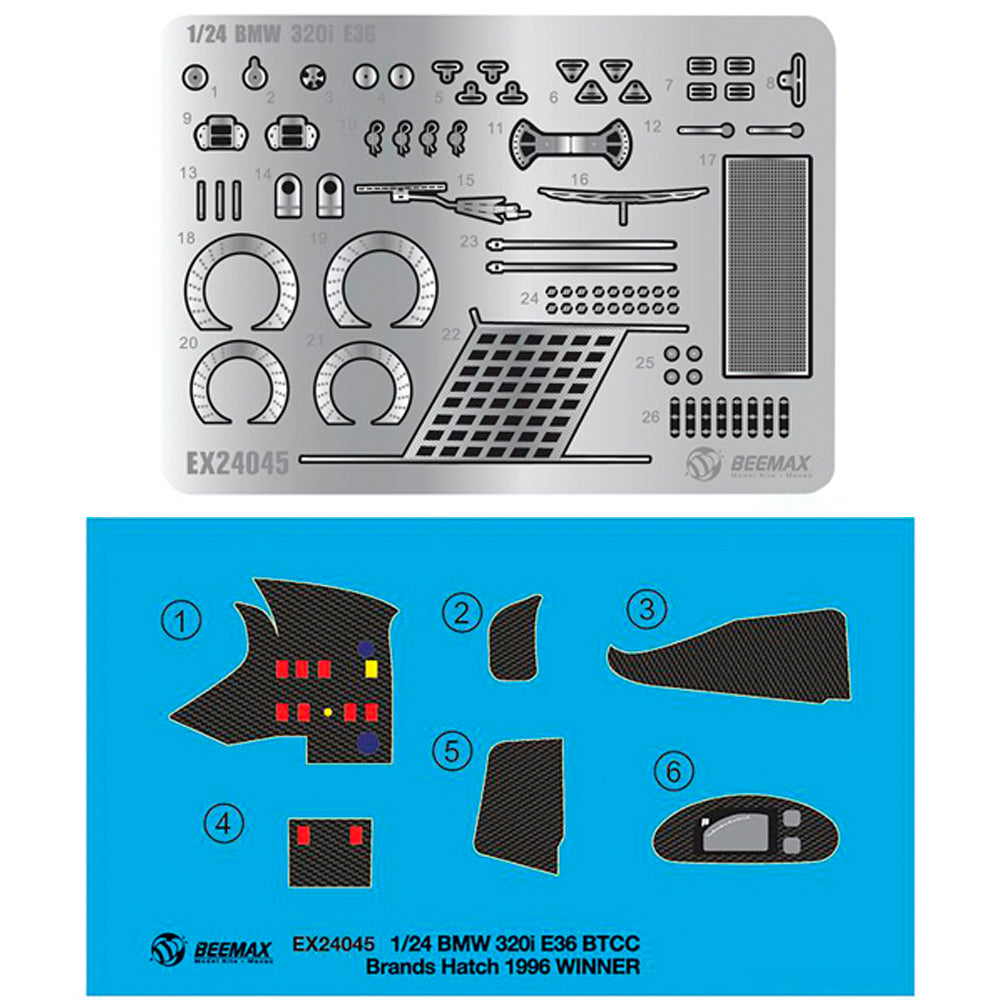Beemax 24045E BMW 320 Fina BTCC '96 Winner 1:24 Etch Detail Set