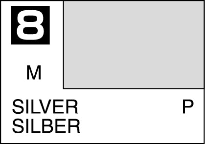 Mr. Hobby Mr. Colour - 008 - Silver 10ml Acrylic Model Paint