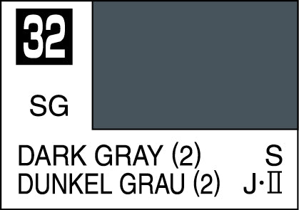 Mr. Hobby Mr. Colour - 032 - Dark Gray (2) 10ml Acrylic Model Paint