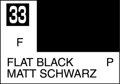 Mr. Hobby Mr. Colour - 033 - Flat Black 10ml Acrylic Model Paint