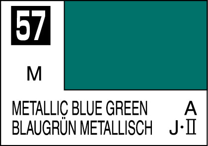 Mr. Hobby Mr. Colour - 057 - Metallic Blue Green 10ml Acrylic Model Paint
