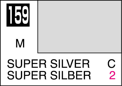 Mr. Hobby Mr. Colour - 159 - Super Silver 10ml Acrylic Model Paint