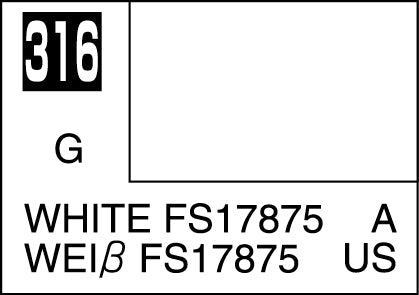 Mr. Hobby Mr. Colour - 316 - White FS17875 10ml Acrylic Model Paint