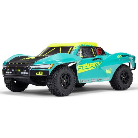 Arrma FURY 223S BLX 4X2 SCT w/DSC 1:10 RTR RC Car - Green