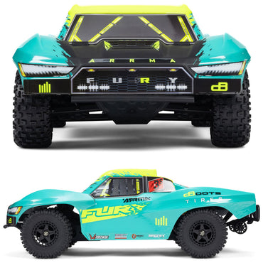Arrma FURY 223S BLX 4X2 SCT w/DSC 1:10 RTR RC Car - Green