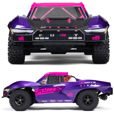 Arrma FURY 223S BLX 4X2 SCT w/DSC 1:10 RTR RC Car - Purple