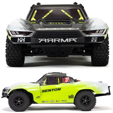 Arrma SENTON 223S BLX 4X4 SCT w/DSC 1:10 RTR RC Car - Yellow/Gunmetal