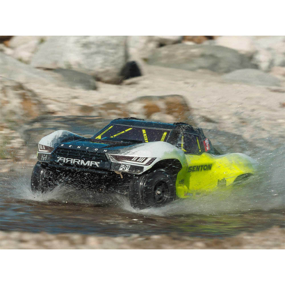 Arrma SENTON 223S BLX 4X4 SCT w/DSC 1:10 RTR RC Car - Yellow/Gunmetal