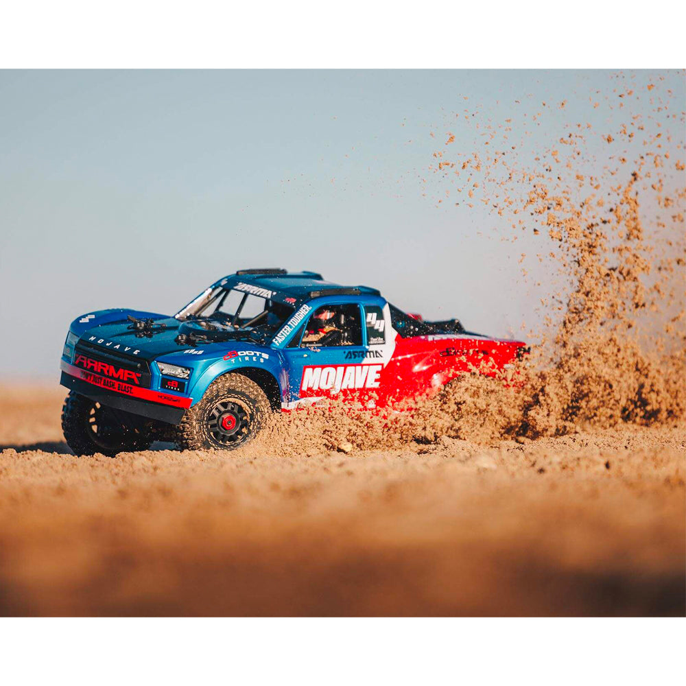 Arrma Mojave 4x4 4S BLX Desert Truck 1:8 RTR RC Car - Blue/Red ARA4404T2