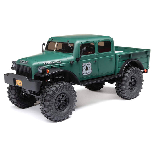SCX24 Dodge Power Wagon 4WD 1:24 RTR Rock Crawler - Green AXI00007T2