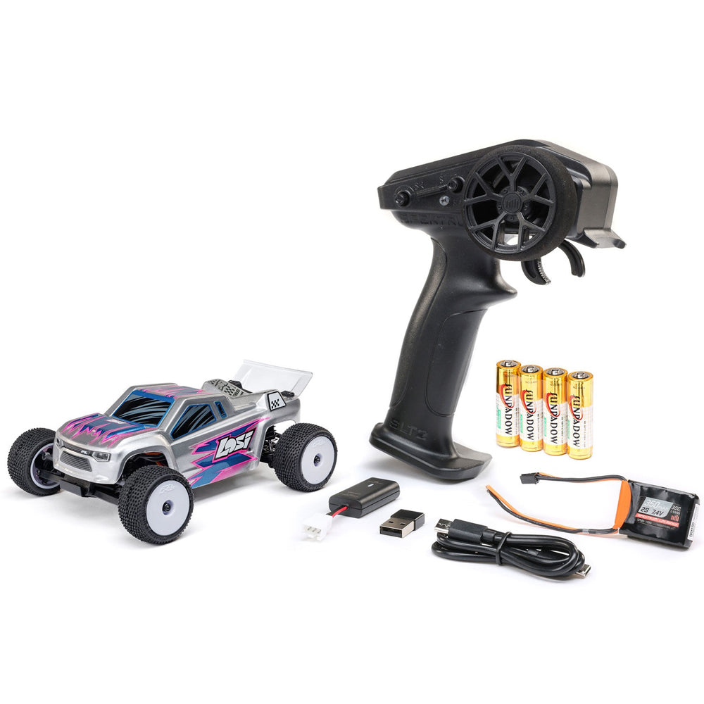 Losi Micro-T 2WD Stadium Truck 1:28 RTR RC Car - Silver
