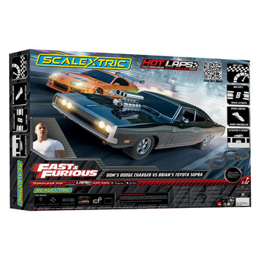 Scalextric C1458M Fast and Furious Hot Laps Charger vs Supra Slot Car Race Set
