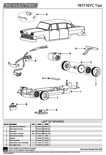Scalextric C4606 James Bond Checker Taxi Cab - Live And Let Die 1:32 Slot Car