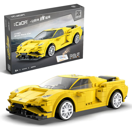 CaDA EVO Yellow Race Car RC Brick Model Age 6+ 289pcs 51074W