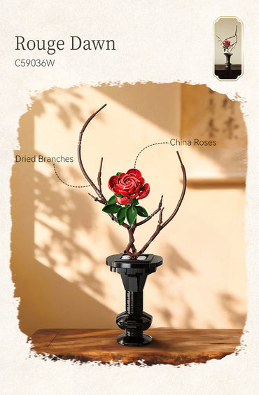 CaDA Oriental Floral Art: Rouge Dawn Brick Model 363pcs C59036W