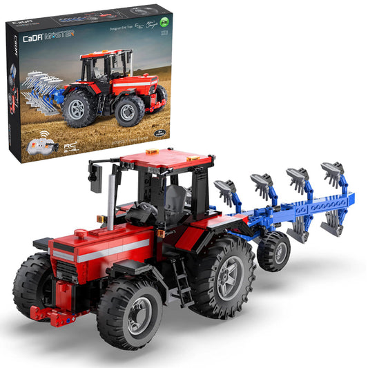 CaDA Farm Tractor w/Attachment 1:17 RC Brick Model 1675pcs 61052W