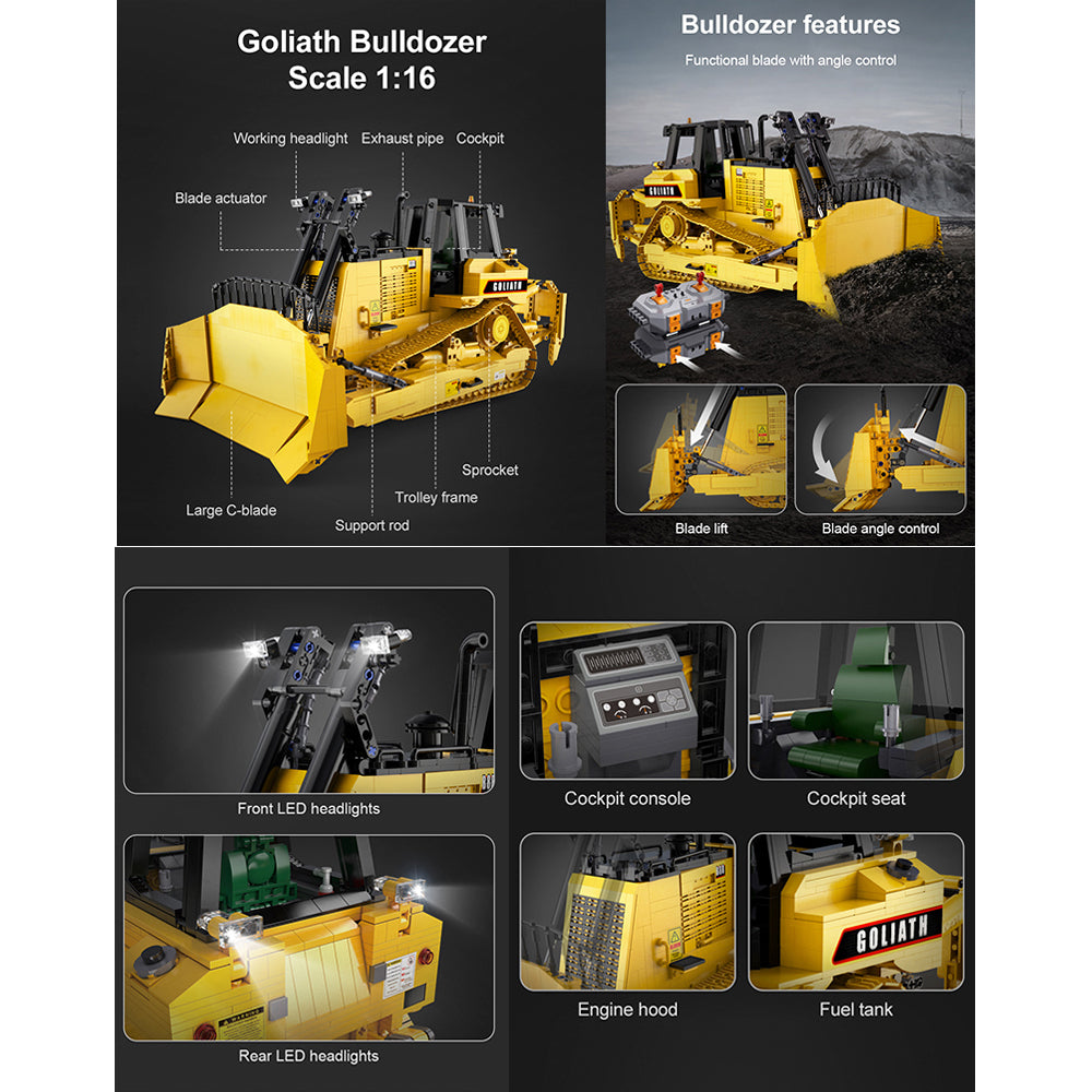 CaDA RC Heavy Bulldozer Goliath 1:16 Brick Model 2826pcs 61056W