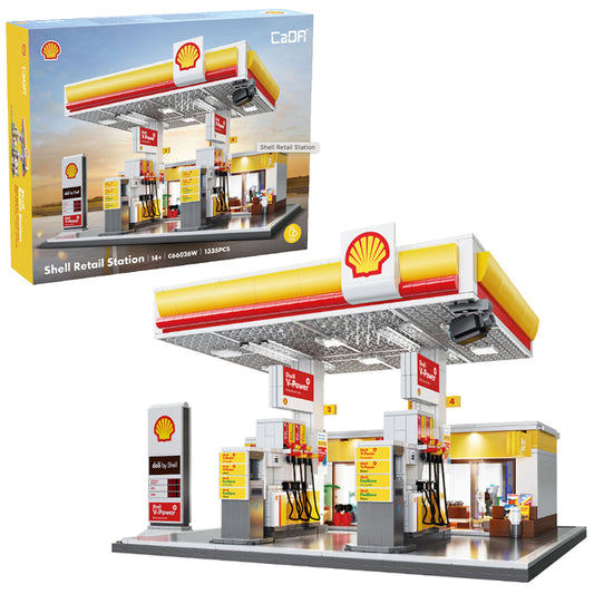 CaDA C66026W Shell Garage Petrol Station Brick Model 1309pcs