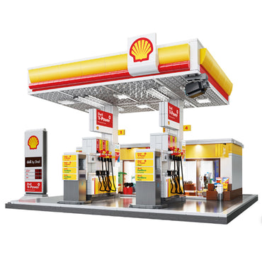 CaDA C66026W Shell Garage Petrol Station Brick Model 1309pcs