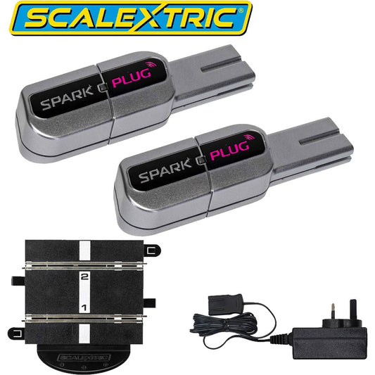 SCALEXTRIC C8333 Spark Plug Wireless Dongle - TWIN PACK with Power Supply & Base