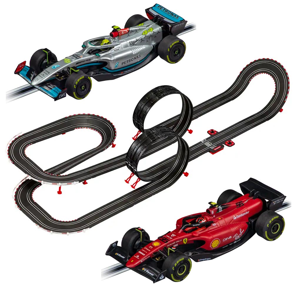 Carrera GO!!! Up to Speed 2022 F1 Slot Car Set - Hamilton/Sainz (8.9m)
