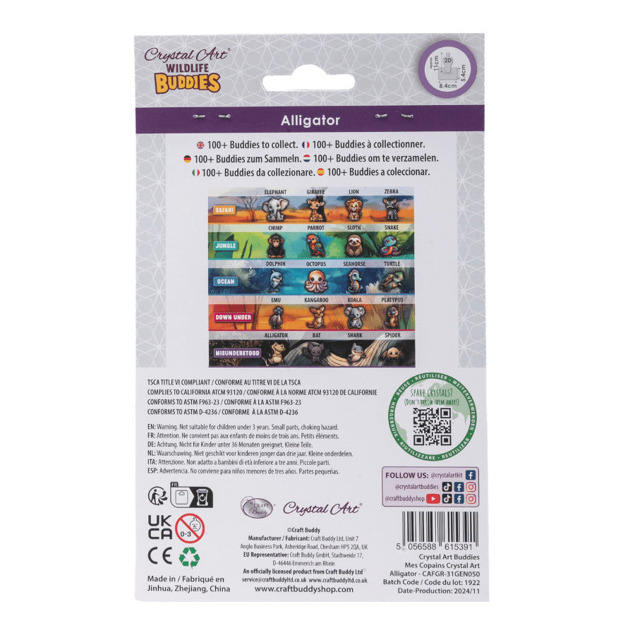 Aligator Crystal Art Buddy Craft Kit Age 6+