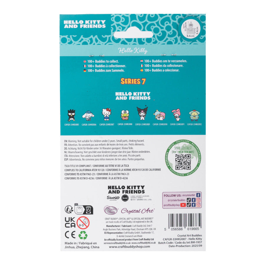 Hello Kitty: Hello Kitty Crystal Art Buddy Craft Kit Age 6+