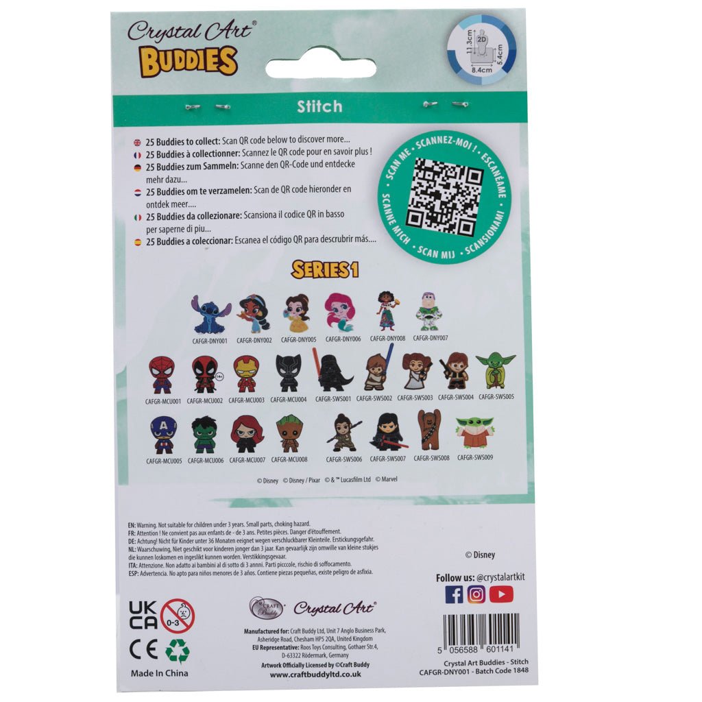 Disney: Stitch Crystal Art Buddy Craft Kit Age 6+